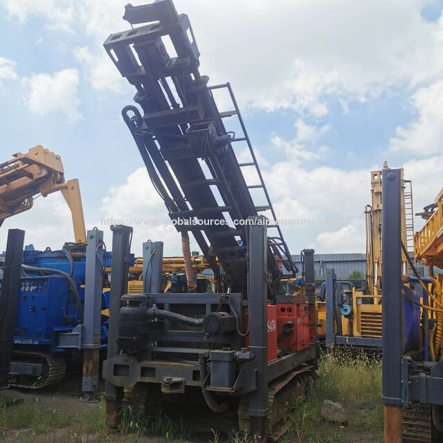 Appareil de forage de puits d'eau TS450 d'occasion, moteur Yuchai, 2021, profondeur de forage 450m, 89 tiges de forage, mât de 6,6m. TS450 ABT349 d'occasion.
