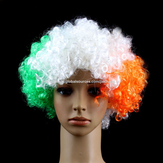 Afro-Perücken in Nationalflaggenfarben für Europameisterschafts- und Weltcup-Fans, Party- und Karnevals-Requisiten