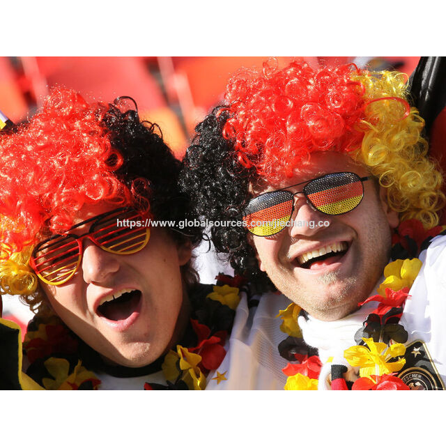 Afro-Perücken in Nationalflaggenfarben für Europameisterschafts- und Weltcup-Fans, Party- und Karnevals-Requisiten