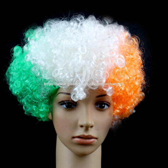 Afro-Perücken in Nationalflaggenfarben für Europameisterschafts- und Weltcup-Fans, Party- und Karnevals-Requisiten