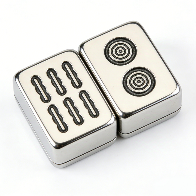 Fichas de Mahjong de Metal Mecanizado | Piezas de Juego de Lujo Premium