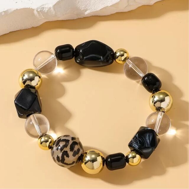 Pulsera de cuentas acrílicas irregulares al por mayor, cadena de mano exagerada para mujer, joyería punk para uso diario en fiestas