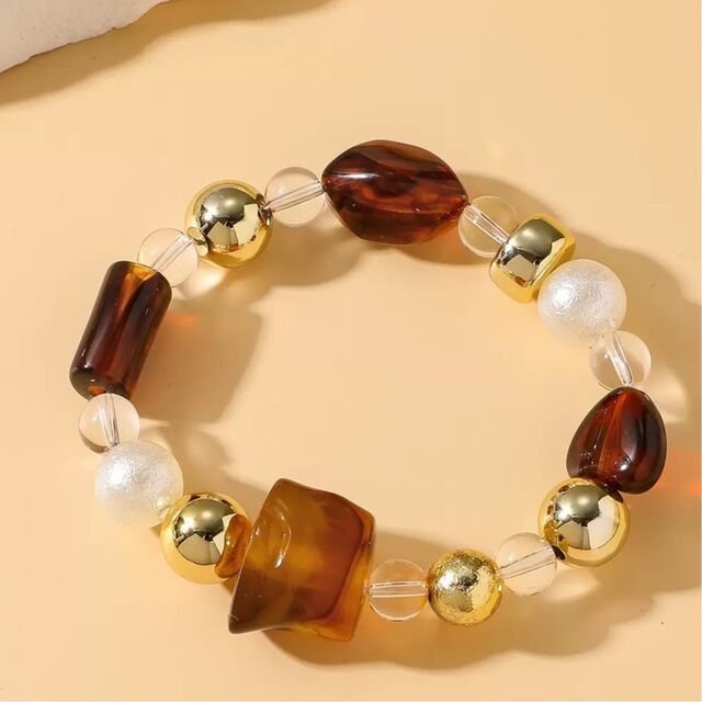 Pulsera de cuentas acrílicas irregulares al por mayor, cadena de mano exagerada para mujer, joyería punk para uso diario en fiestas