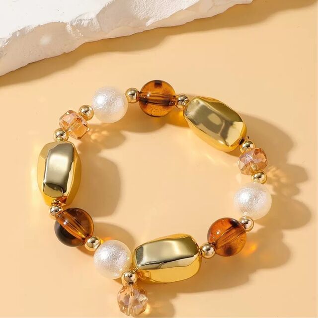 Pulsera de cuentas acrílicas irregulares al por mayor, cadena de mano exagerada para mujer, joyería punk para uso diario en fiestas