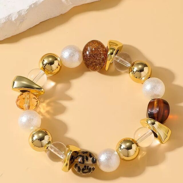 Pulsera de cuentas acrílicas irregulares al por mayor, cadena de mano exagerada para mujer, joyería punk para uso diario en fiestas