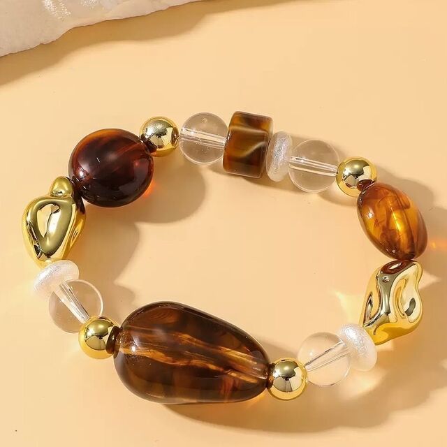 Pulsera de cuentas acrílicas irregulares al por mayor, cadena de mano exagerada para mujer, joyería punk para uso diario en fiestas