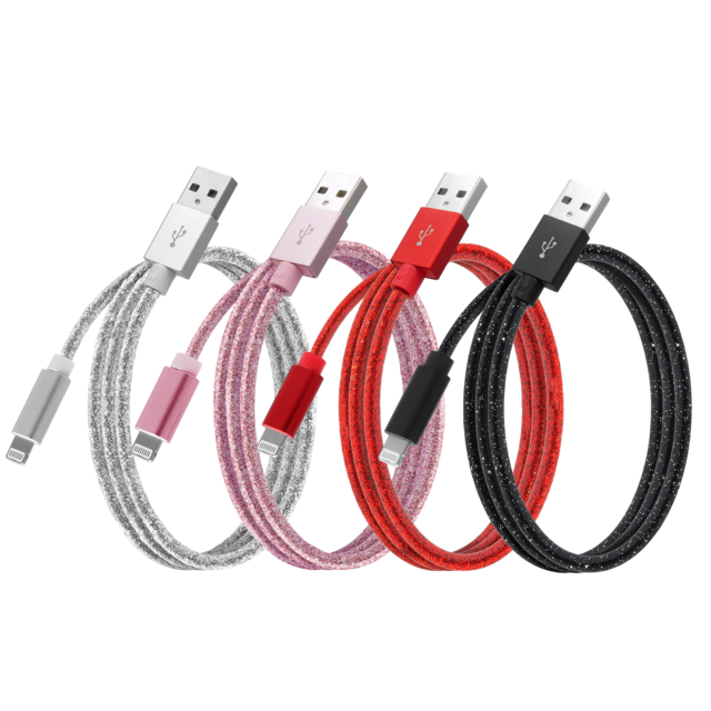 Cable de Carga Rápida USB-A a Lightning de 12W 2.4A | Cable Brillante | Carcasa de Aluminio | Envío desde China o Malasia | Venta al por Mayor y OEM