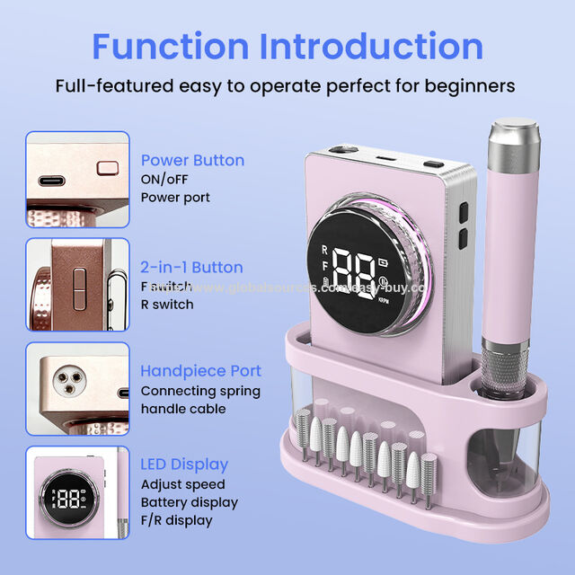 Machine de manucure électrique portable pour enlever le vernis et les cuticules