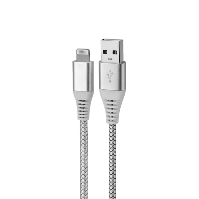 Cable de Carga Rápida USB-A a Lightning de 12W 2.4A | Alivio de Tensión | Carcasa de Aluminio | Envío desde China o Malasia | Venta al por Mayor y OEM
