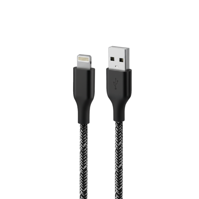 Cable de Carga Rápida USB-A a Lightning de 12W 2.4A | Trenzado Bicolor | Carcasa de Aluminio | Envío desde China / Malasia | Venta al por Mayor y OEM