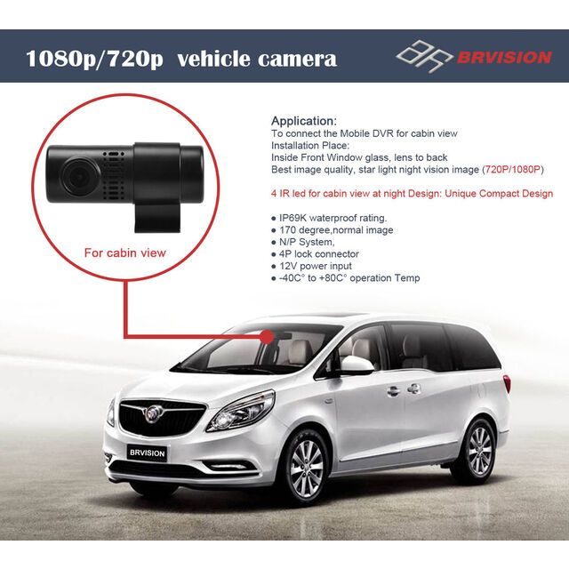 Kamera IP69K dengan IR, Kamera Depan Night Vision untuk Van dan Truk