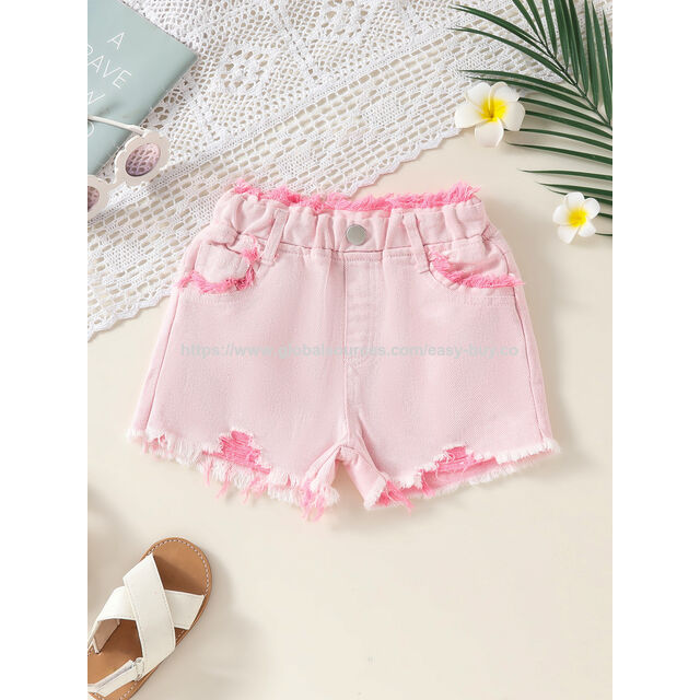 Shorts de Plage pour Filles - Shorts d'été fins et polyvalents. Nouvelle Collection Été 2024 : Pantalons Enfants Couleurs Macaron.