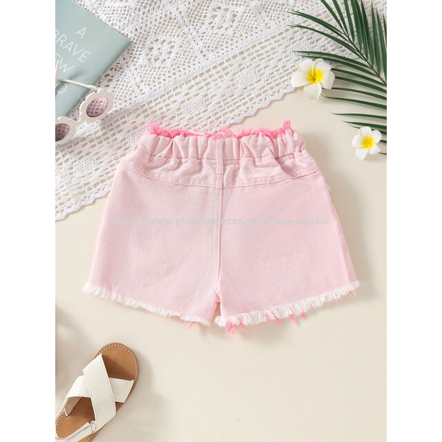 Shorts de Plage pour Filles - Shorts d'été fins et polyvalents. Nouvelle Collection Été 2024 : Pantalons Enfants Couleurs Macaron.