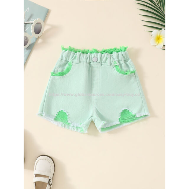 Shorts de Plage pour Filles - Shorts d'été fins et polyvalents. Nouvelle Collection Été 2024 : Pantalons Enfants Couleurs Macaron.