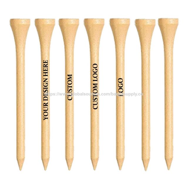 Klassische Holzkegel für Golf, natürlich, umweltfreundlich, langlebig, 2 3/4 Zoll, 100er-Pack für Golftraining