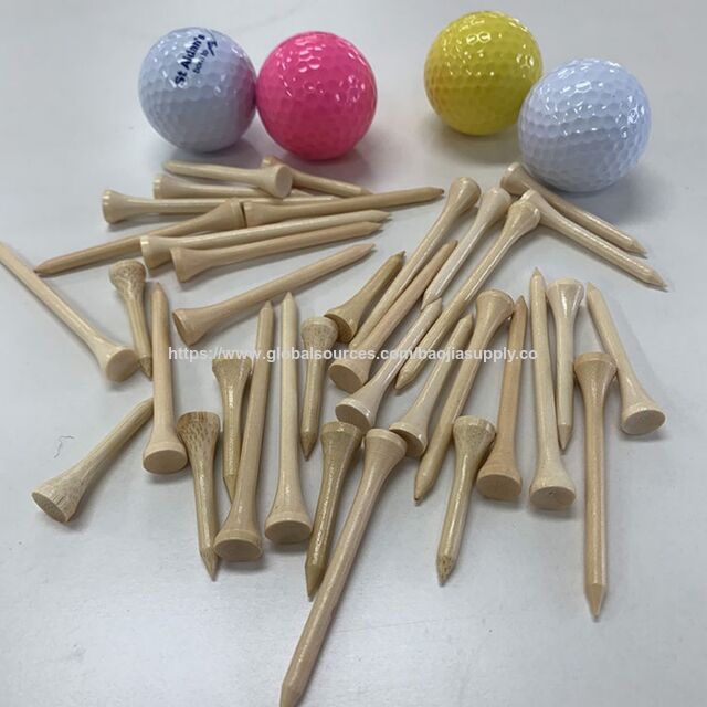 Klassische Holzkegel für Golf, natürlich, umweltfreundlich, langlebig, 2 3/4 Zoll, 100er-Pack für Golftraining