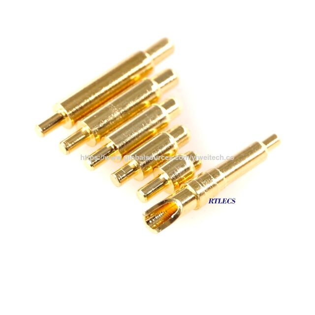 Connecteur à ressort plaqué or personnalisé ODM/OEM traversant de 2,0 mm OD, broche Pogo discrète