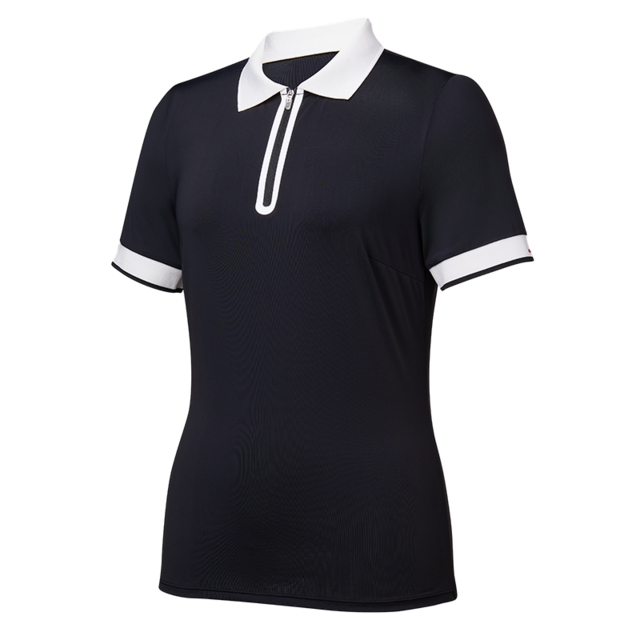 Camisetas Polo Deportivas para Mujer con Bloques de Color, Transpirables, de Manga Corta y Media Cremallera para Gimnasio, Yoga y Fitness