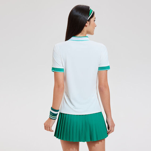 Camisetas Polo Deportivas para Mujer con Bloques de Color, Transpirables, de Manga Corta y Media Cremallera para Gimnasio, Yoga y Fitness