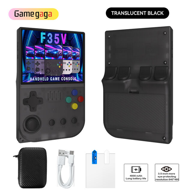 Consola de Videojuegos Portátil Retro X F35V, 3.5 Pulgadas 640*480, Reproductor de Videojuegos Portátil de Código Abierto con Chip A33P, Batería de 4000mAh, Más de 30 Emuladores