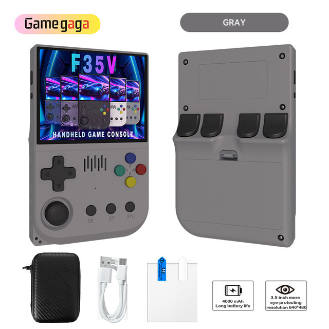 Consola de Videojuegos Portátil Retro X F35V, 3.5 Pulgadas 640*480, Reproductor de Videojuegos Portátil de Código Abierto con Chip A33P, Batería de 4000mAh, Más de 30 Emuladores