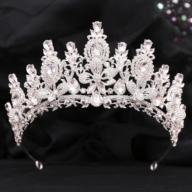 Tiara de Coroa de Princesa de Cristal Luxuosa para Noivas, Casamentos e Bailes - Acessório de Cabeça Feminino