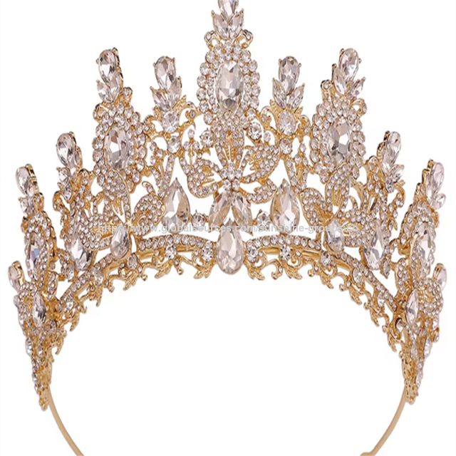 Tiara de Coroa de Princesa de Cristal Luxuosa para Noivas, Casamentos e Bailes - Acessório de Cabeça Feminino