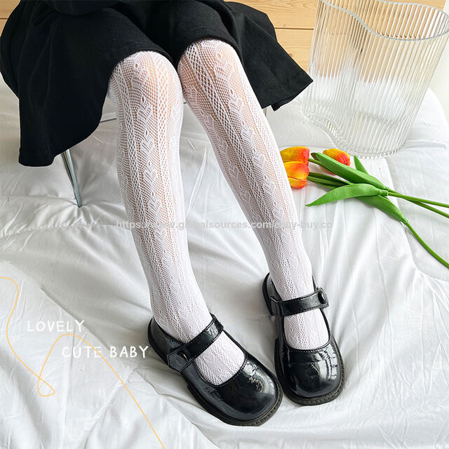 Leggings pour filles, bas de collants pour enfants, été creux en maille fin respirant couleur unie pour enfants avec