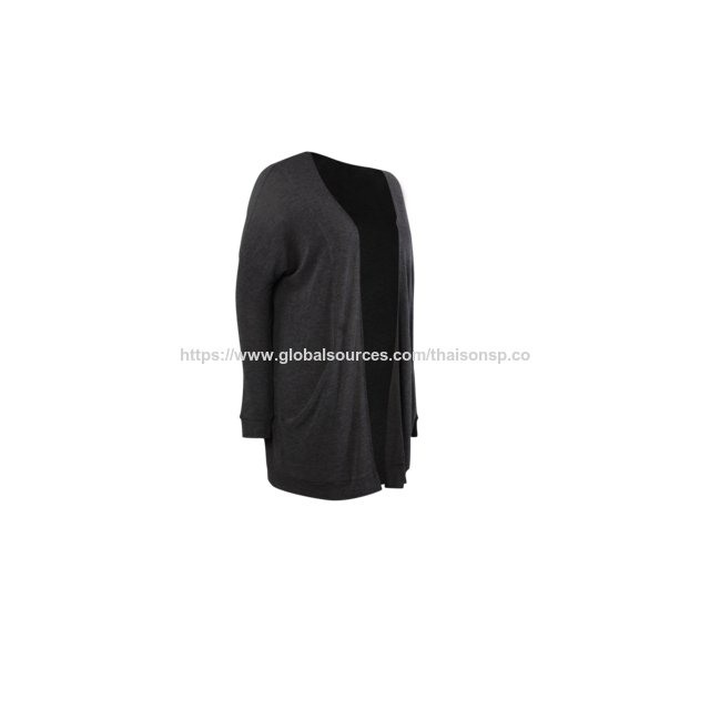 Langer Strick-Cardigan mit Tasche