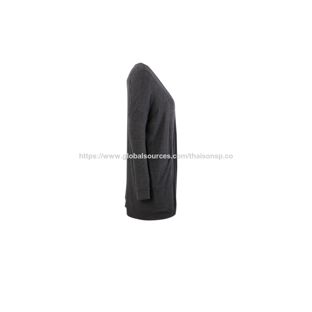 Langer Strick-Cardigan mit Tasche