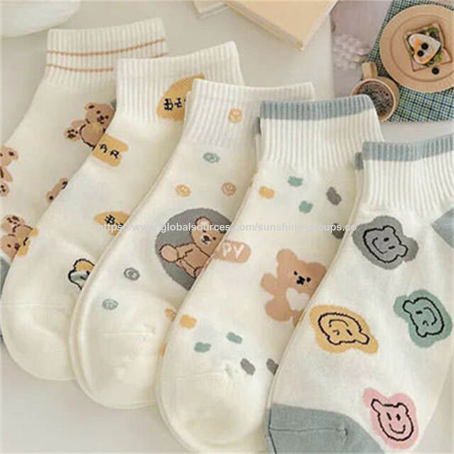 Calcetines tobilleros finos de estilo caricatura para mujer, cómodos y versátiles, tejido de barco, aptos para todas las estaciones, venta al por mayor, primavera