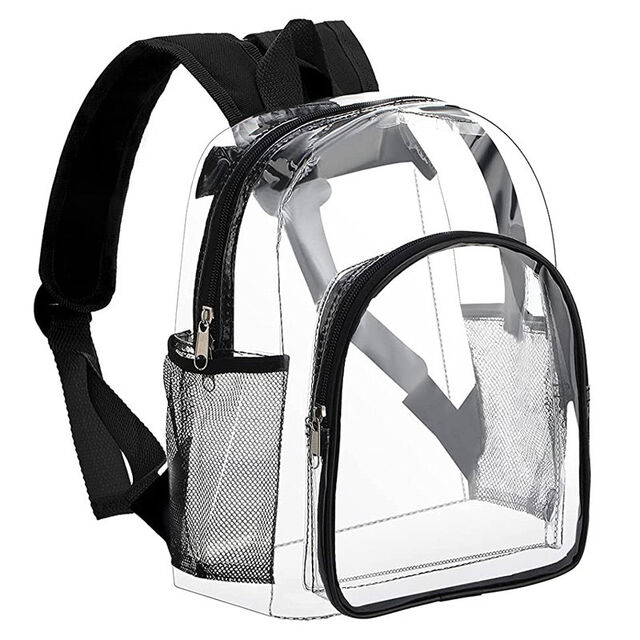 Mochila transparente de doble hombro, mochila transparente para estudiantes con compartimentos secos y húmedos para actividades al aire libre
