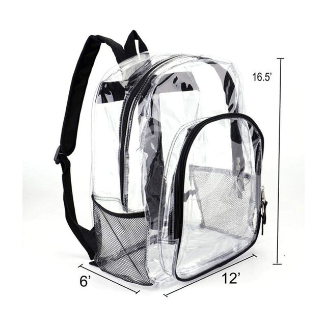 Mochila transparente de doble hombro, mochila transparente para estudiantes con compartimentos secos y húmedos para actividades al aire libre