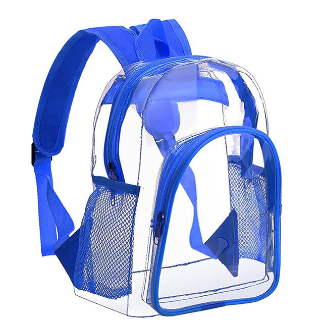 Mochila transparente de doble hombro, mochila transparente para estudiantes con compartimentos secos y húmedos para actividades al aire libre