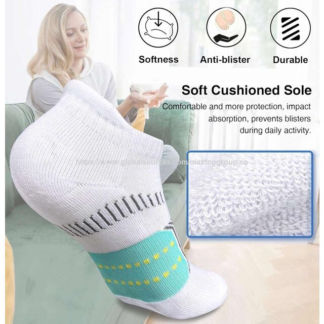 Chaussettes de Sport Premium pour Femmes : Durables, Renforcées, Rembourrées, Anti-Ampoules, Respirantes avec Soutien de la Voûte Plantaire pour Course à Pied, Tennis, Golf