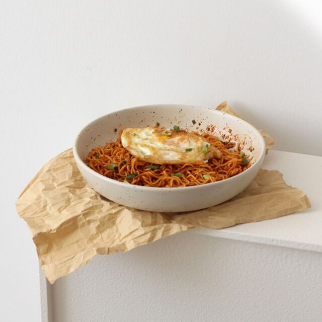 Bol Grande de Cerámica para Ensalada con Diseño de Goteo de Tinta Retro, Bol para Arroz y Fideos, Bol Sopa al Por Mayor, Plato Hondo para Fideos Caseros