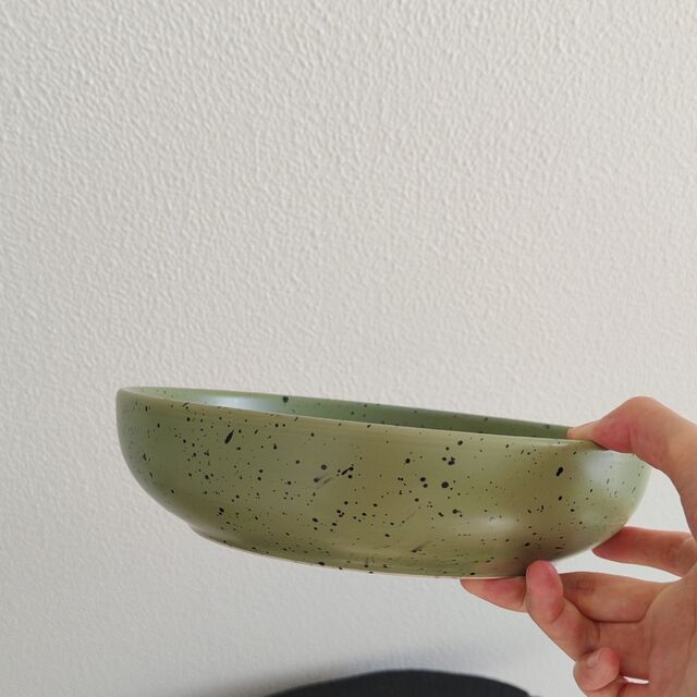 Bol Grande de Cerámica para Ensalada con Diseño de Goteo de Tinta Retro, Bol para Arroz y Fideos, Bol Sopa al Por Mayor, Plato Hondo para Fideos Caseros