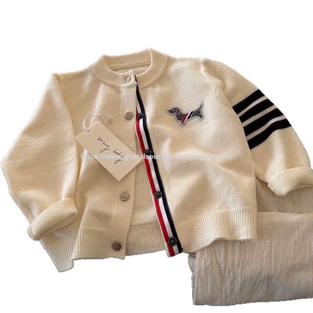 Kinder Strickjacke, Herren-Strickpullover im Schulstil, neuer gestreifter Strickjackenpullover für Kinder Frühling 2026, Baby-Mantel, Damen