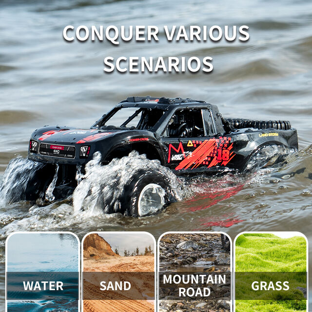 Amphibien RC Rock Crawler 4WD Wasserdichter Stunt-Fernbedienungswagen - All-Terrain-Leistung