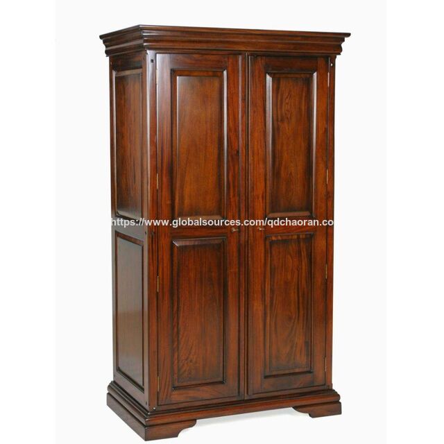 Langlebiger moderner klassischer hölzerner Kleiderschrank, doppelt, komplett zum Aufhängen, zerlegbar, Schlafzimmer-, Hotelmöbel, Aufbewahrung