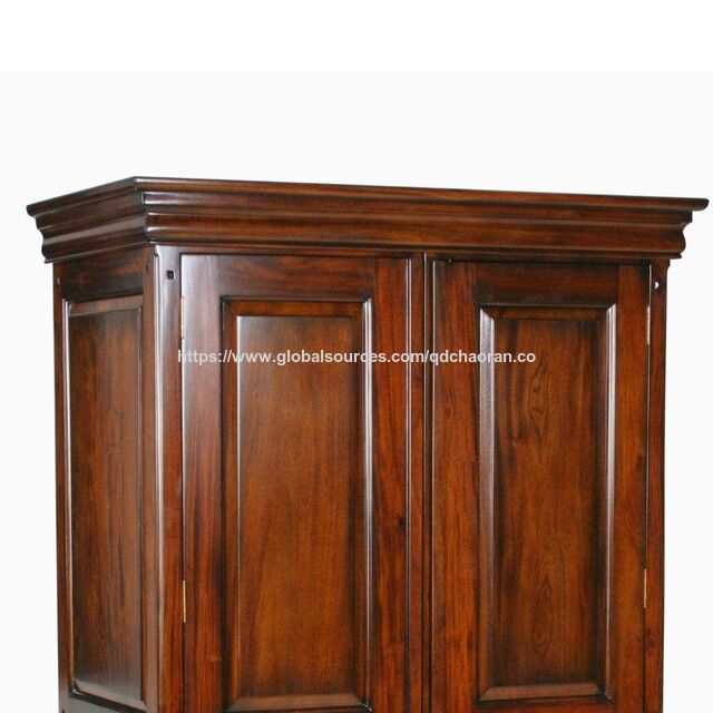 Langlebiger moderner klassischer hölzerner Kleiderschrank, doppelt, komplett zum Aufhängen, zerlegbar, Schlafzimmer-, Hotelmöbel, Aufbewahrung
