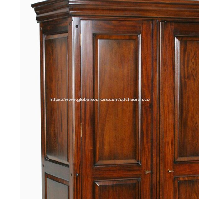Langlebiger moderner klassischer hölzerner Kleiderschrank, doppelt, komplett zum Aufhängen, zerlegbar, Schlafzimmer-, Hotelmöbel, Aufbewahrung