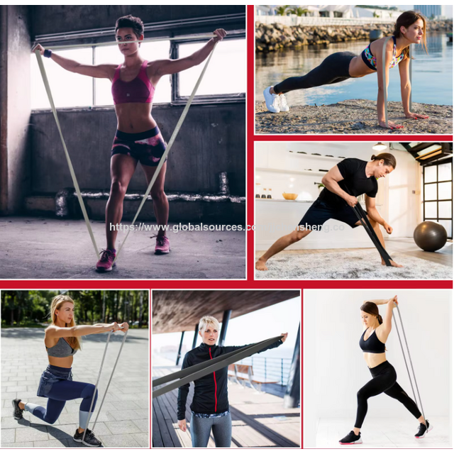 Bandes de Pilates pour Gym, Bandes Élastiques de Résistance pour Yoga, Bandes d'Entraînement de Force Sportive pour Exercices de Fitness