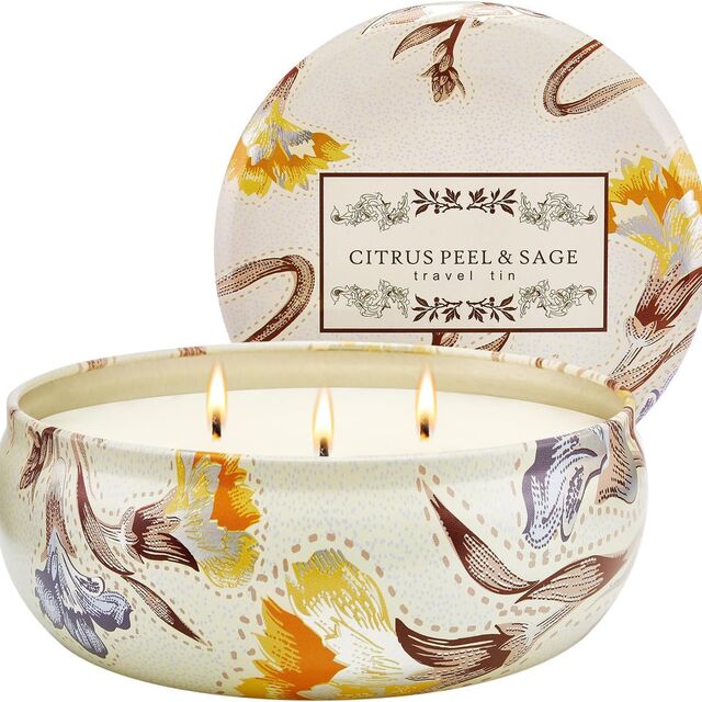 Bougie d'aromathérapie à 3 cœurs, grande boîte en fer, cire de soja, huile essentielle végétale, huile de citronnelle sans fumée