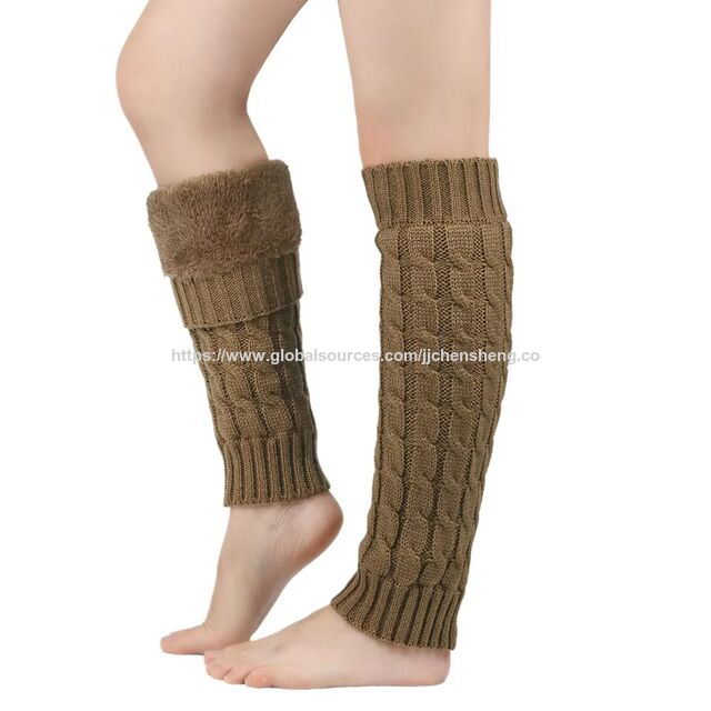 2026 Winter Super Dicke Fleece Gefütterte Gerippte Strick Beinwärmer Lange Socken für Damen