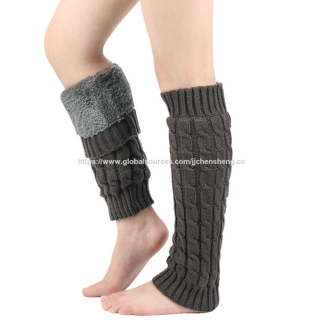 2026 Winter Super Dicke Fleece Gefütterte Gerippte Strick Beinwärmer Lange Socken für Damen