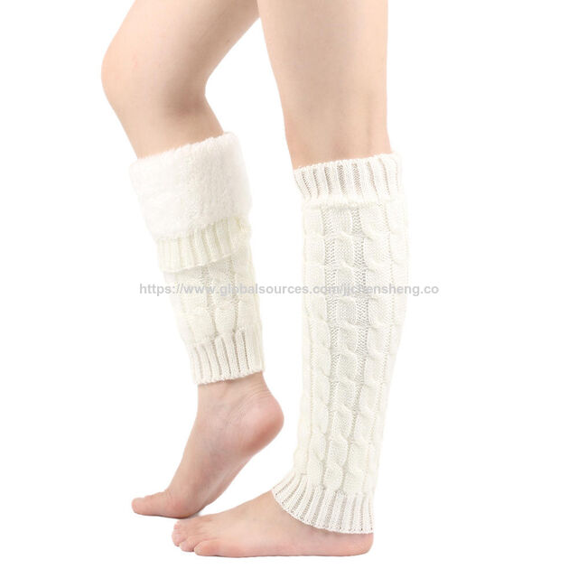 2026 Winter Super Dicke Fleece Gefütterte Gerippte Strick Beinwärmer Lange Socken für Damen