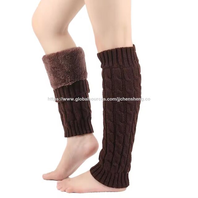 2026 Winter Super Dicke Fleece Gefütterte Gerippte Strick Beinwärmer Lange Socken für Damen