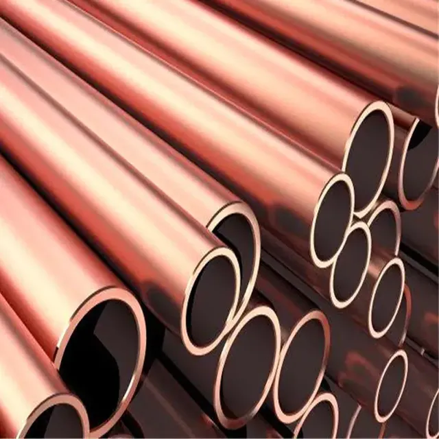 Tubos de Cobre Puro Redondo Sem Costura Metal Mais Vendido ASTM B280 Tubos de Latão de Cobre Reto Fornecedor China