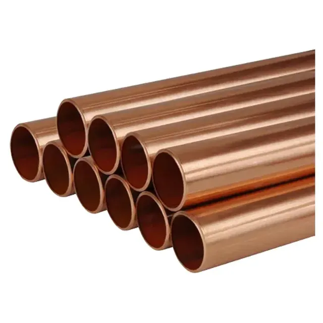 Tubos de Cobre Puro Redondo Sem Costura Metal Mais Vendido ASTM B280 Tubos de Latão de Cobre Reto Fornecedor China